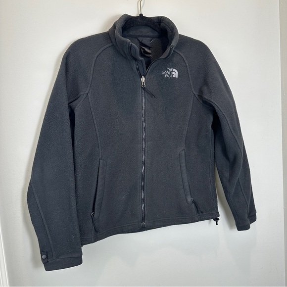 The North Face Fleece Large Zip Up Womens Size Small Black Coat Pockets Fall - Picture 2 of 4